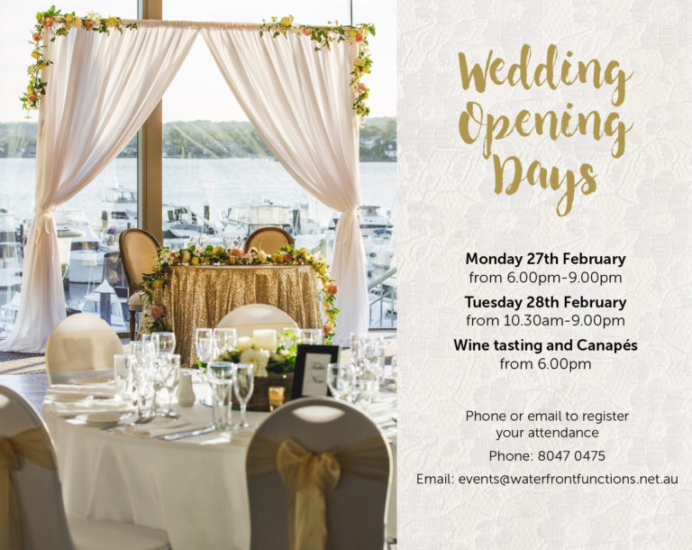Wedding Open Days Waterfront Function Centre